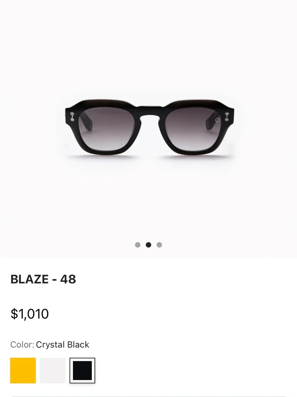 Akoni Blaze 48 Men's Black Square Sunglasses with Gradient crystal Lenses